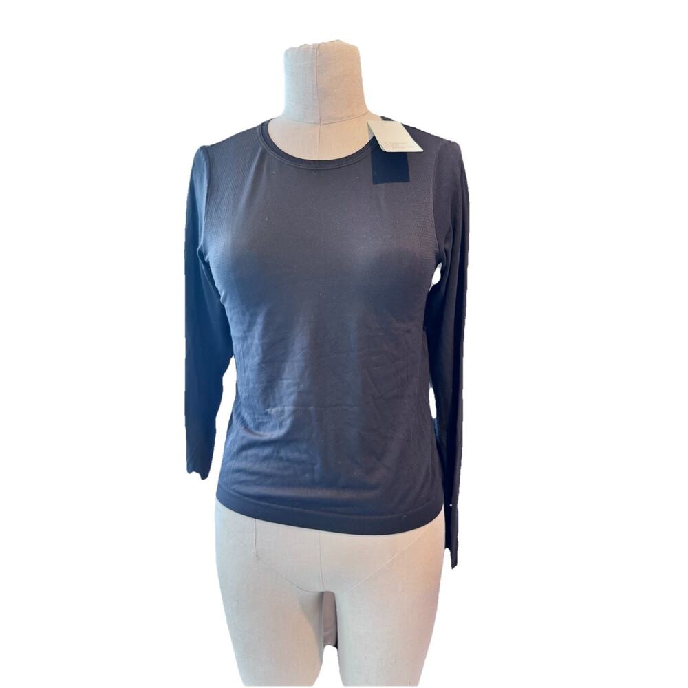 All In Motion Womens XS Long Sleeve Athletic Workout Gym Top Black NWT